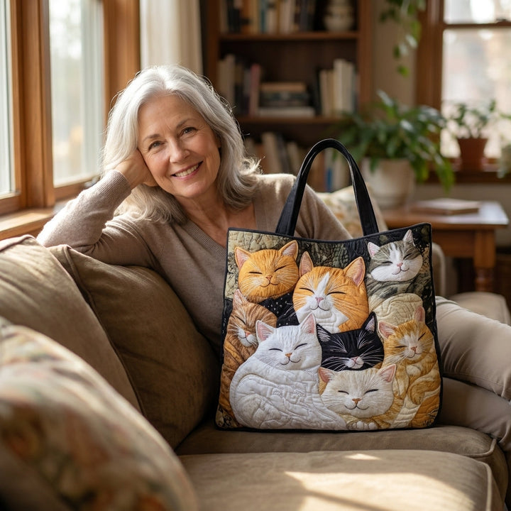 Josephine | Artisanal Sleeping Kittens Tote