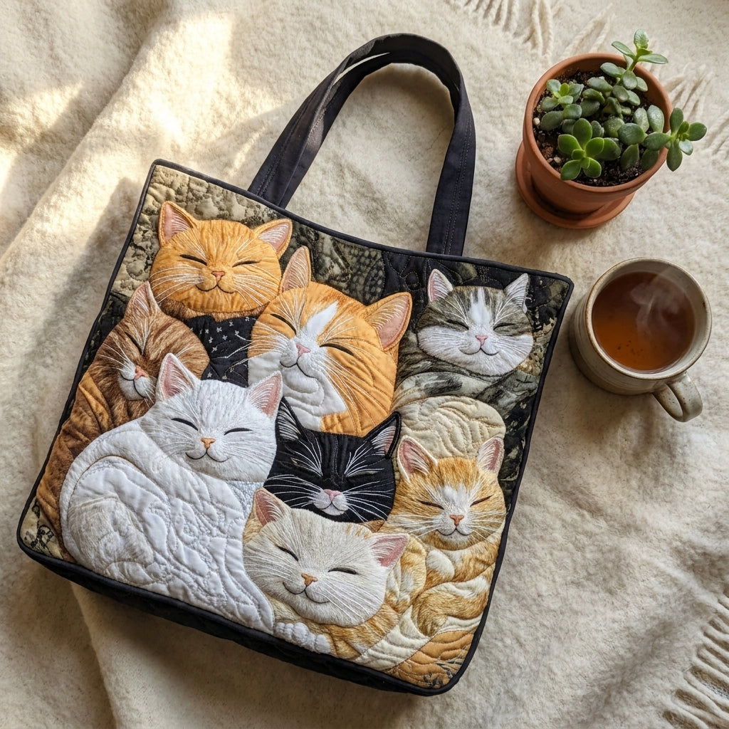 Josephine | Artisanal Sleeping Kittens Tote