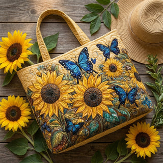 Harriet | Artisan Bag - Sunflowers and Blue Butterflies Tote