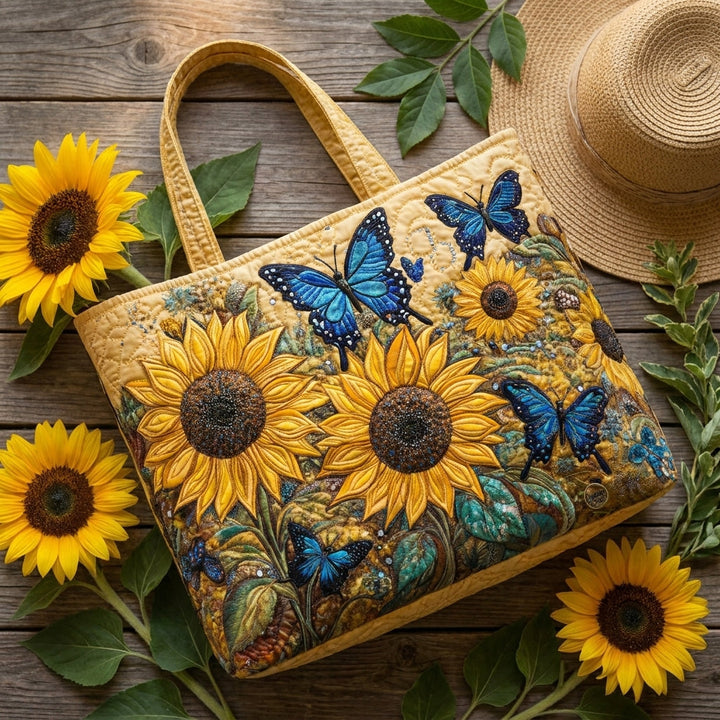 Harriet | Artisan Bag - Sunflowers and Blue Butterflies Tote
