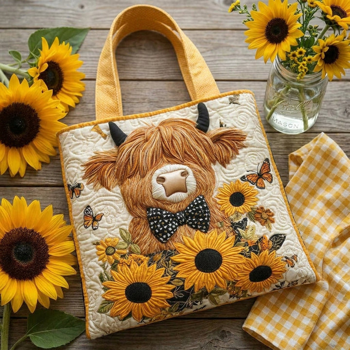 Theodora | Highland Cow with Sunflowers Tote