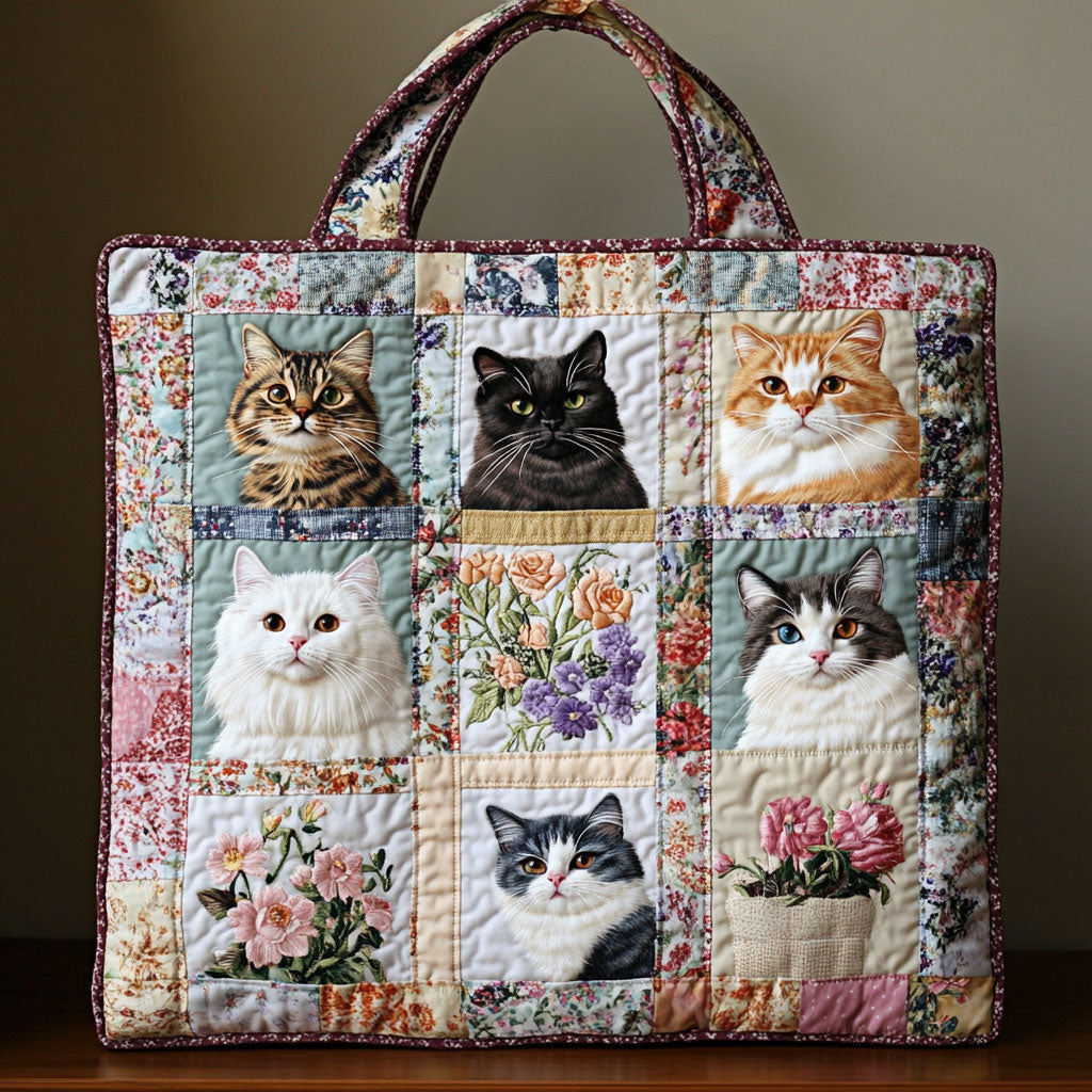 Tess | Cozy Flower Cat Tote
