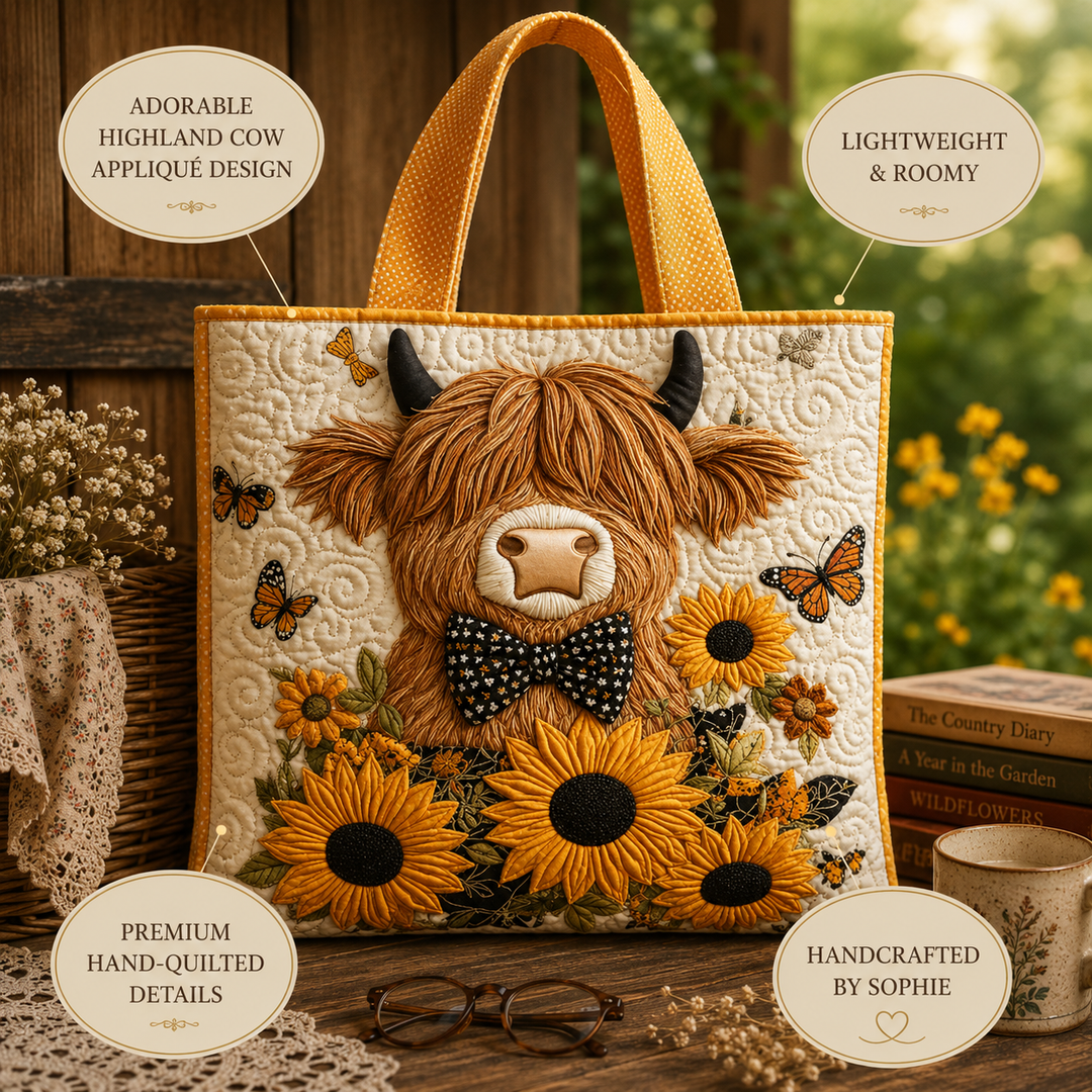 Theodora | Highland Cow with Sunflowers Tote