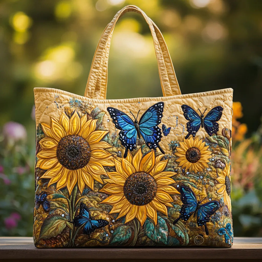Harriet | Artisan Bag - Sunflowers and Blue Butterflies Tote