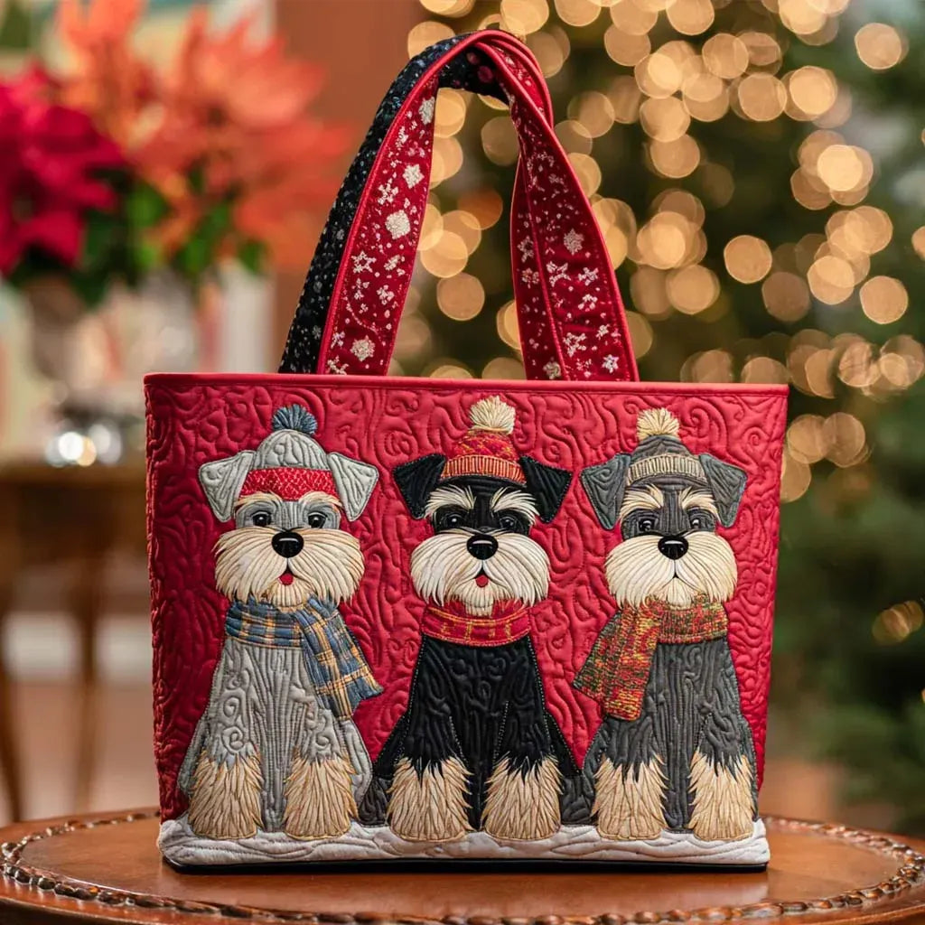 Marguerite | Artisanal Bag - Trio of Schnauzers Tote