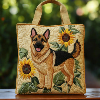 Loretta | Artisanal Bag - German Shepherd Floral Tote