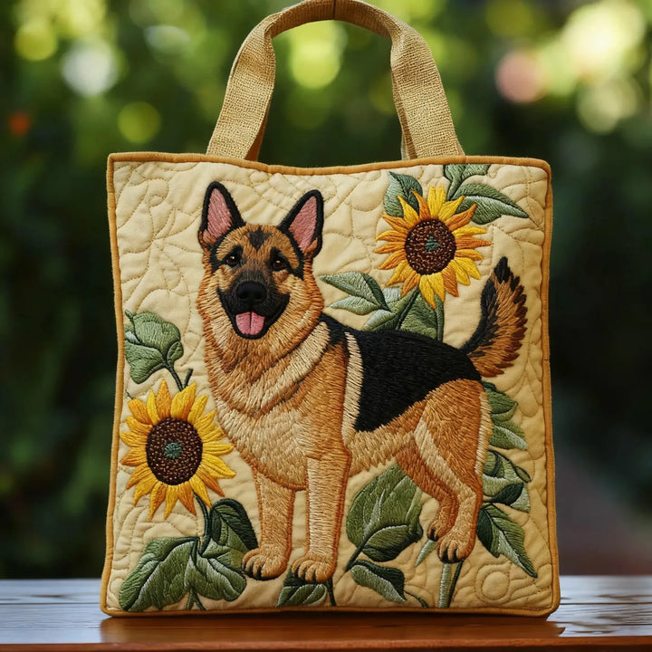 Loretta | Artisanal Bag - German Shepherd Floral Tote