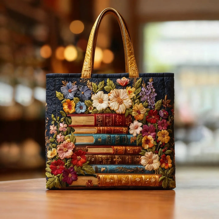 Henrietta | Artisanal Tote - Floral Print and Books