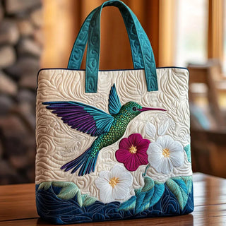 Delphine | Hummingbird and White Flower Tote