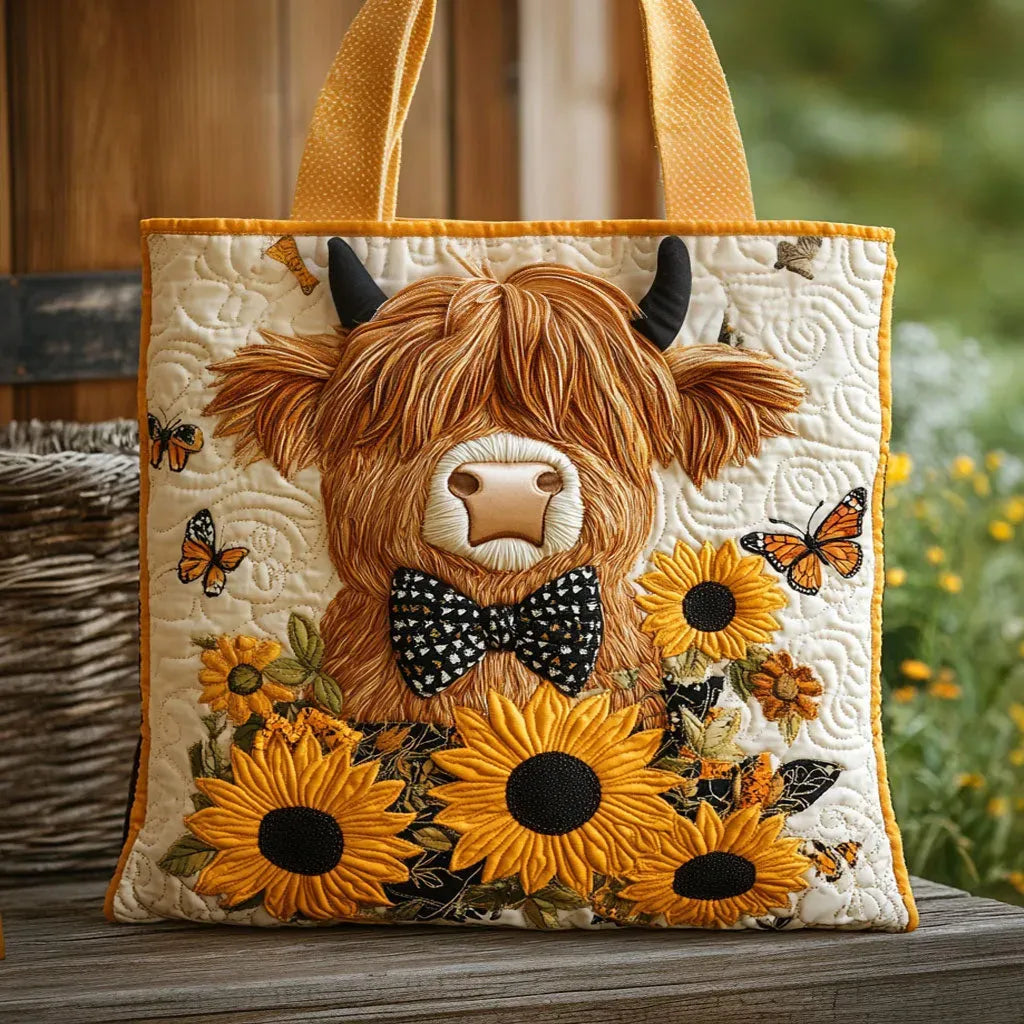 Theodora | Highland Cow with Sunflowers Tote