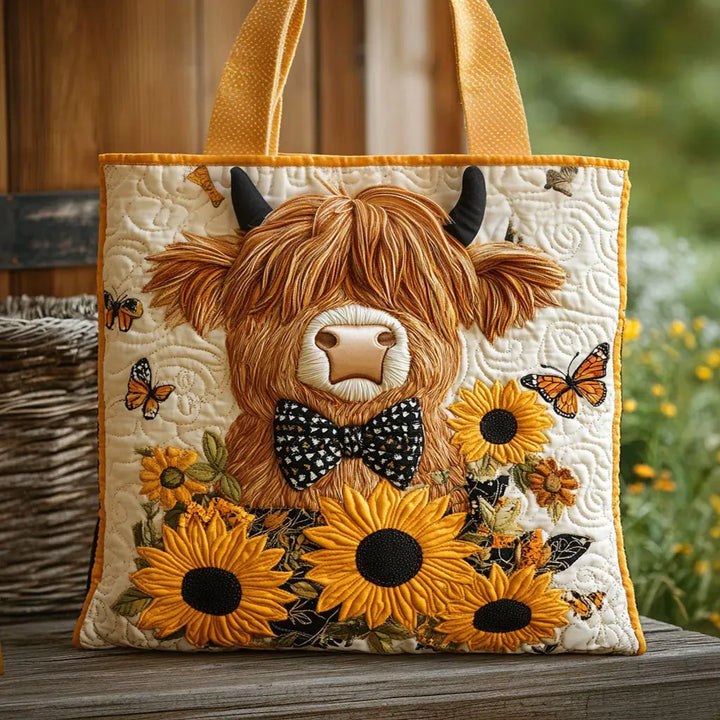 Theodora | Highland Cow with Sunflowers Tote