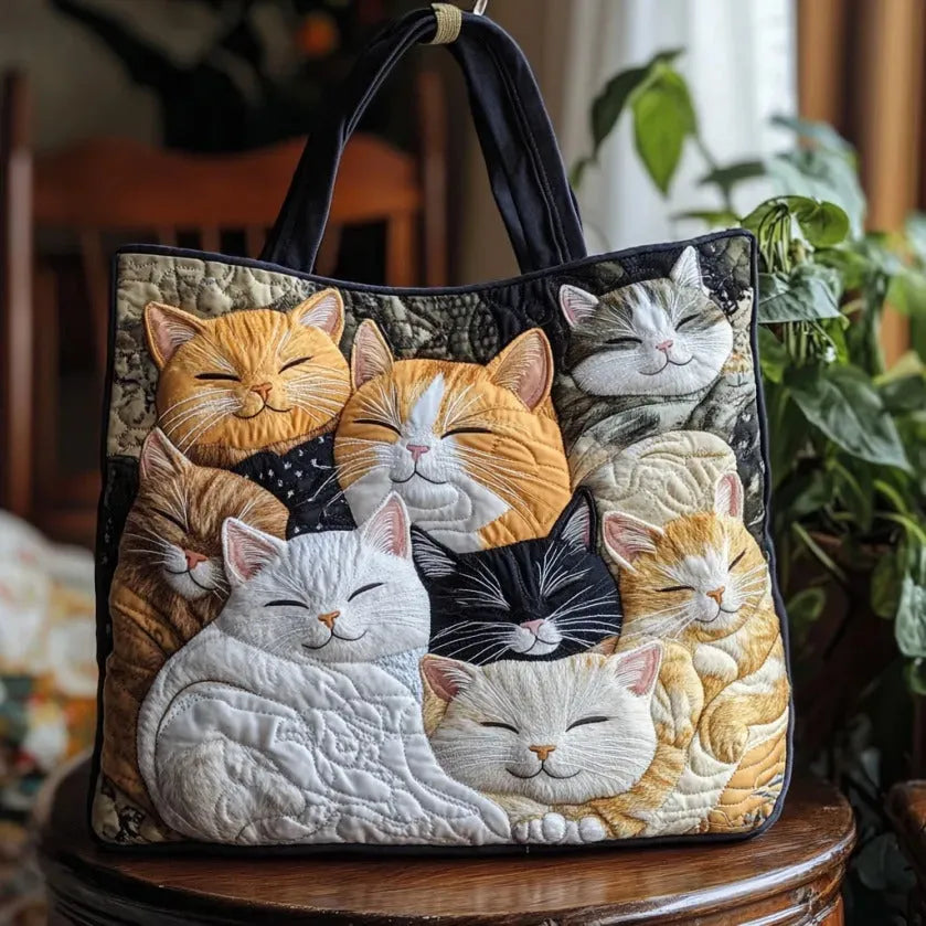 Josephine | Artisanal Sleeping Kittens Tote