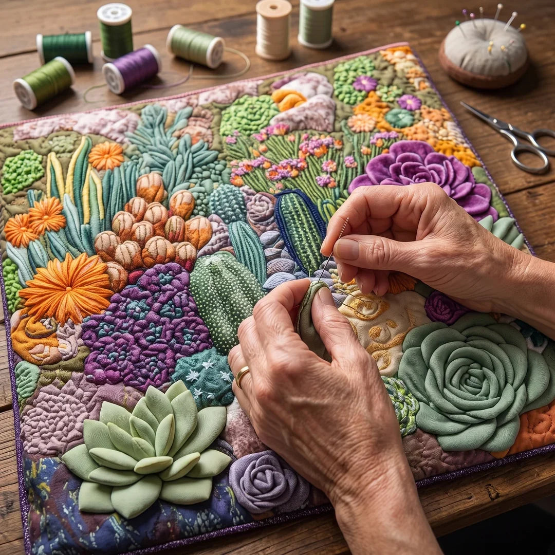 Sylvia | Artisanal Tote Bag - Succulent Garden