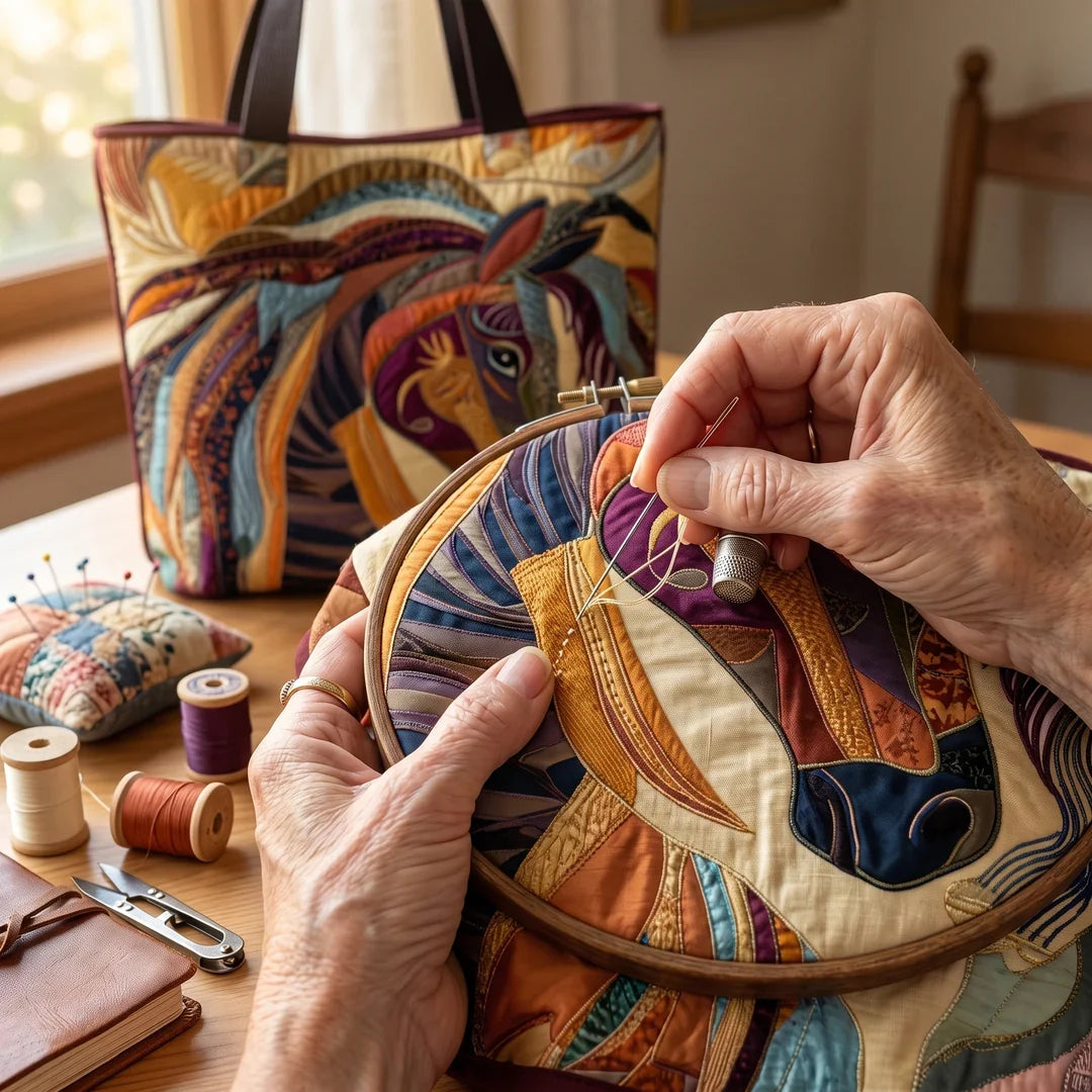 Dorothea | Artisanal Bag - Multicolored Mosaic Horse Tote
