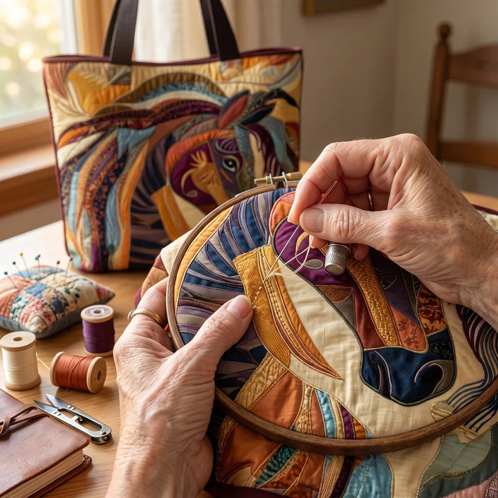 Dorothea | Artisanal Bag - Multicolored Mosaic Horse Tote
