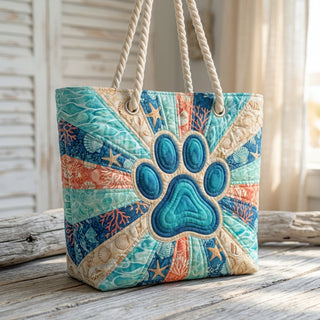 Nora | Paw Print Beach Bag