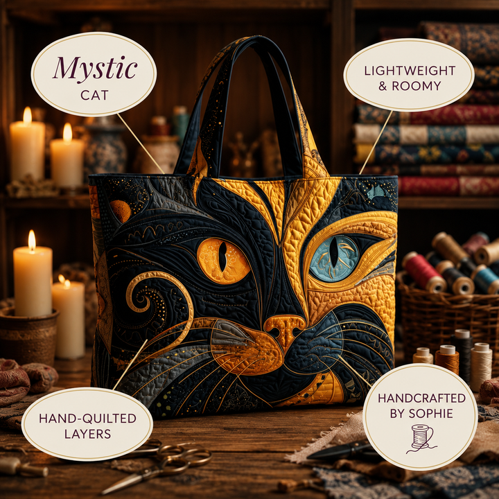 Katherine | Artisanal Bag - Mystic Cat Tote