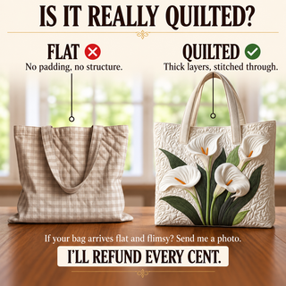 Lavinia | Quilted Artisan Bag - White Lilies Tote