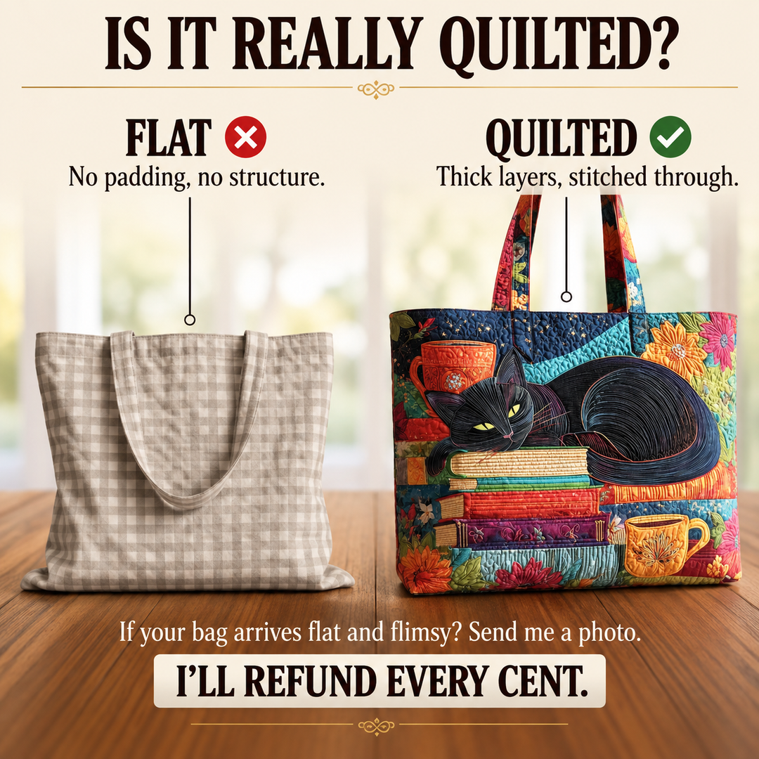 Greta | Artisan Bag - Black Cat with Books and Mugs Tote