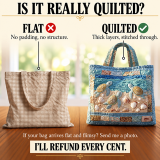 Fiona | Artisanal Quilted Tote - Marine Turtles