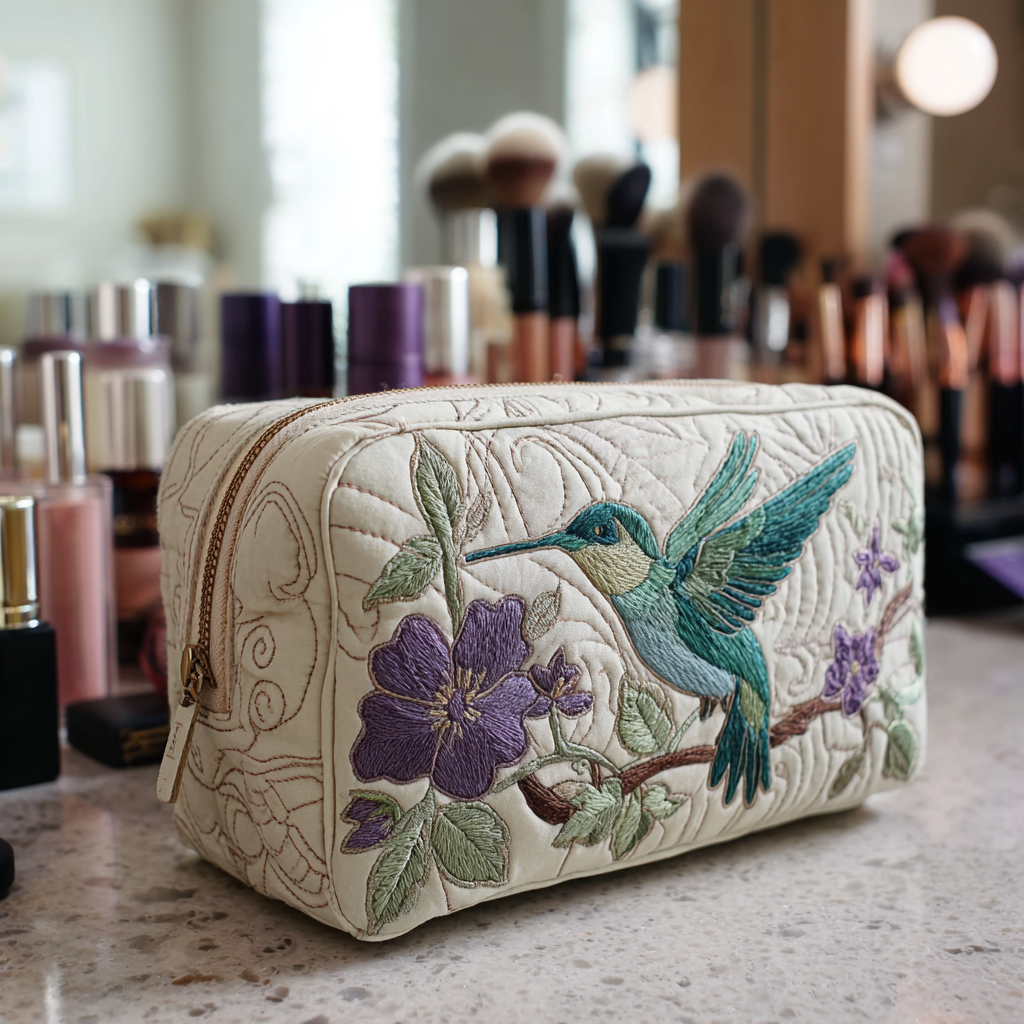 Edith | Hummingbird Bloom Makeup Bag