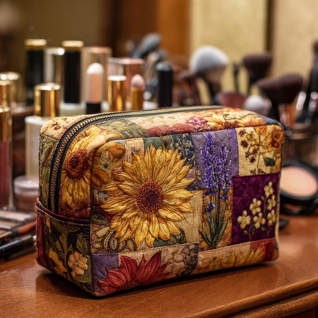 Nadine | Rustic Sunflower Makeup Bag