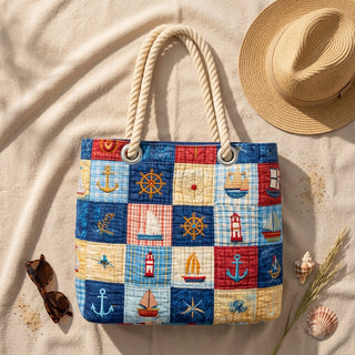 Temperance | Marine Patchwork Beach Bag