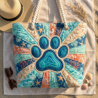 Nora | Paw Print Beach Bag