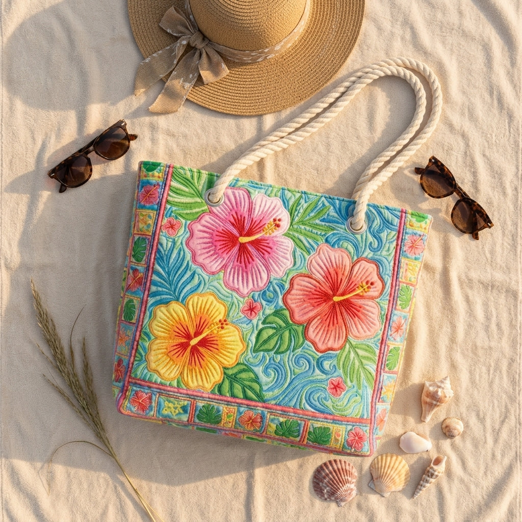 Iris | Tropical Flower Beach Bag