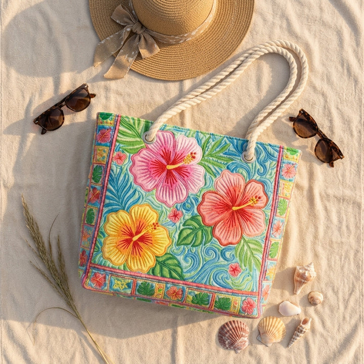 Iris | Tropical Flower Beach Bag