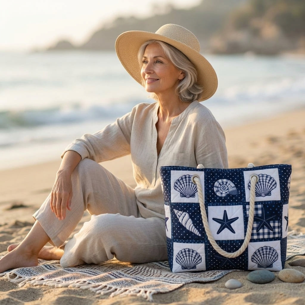 Etta | Serenity of Shells Beach Bag