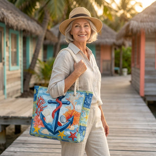 Una | Nautical Anchor Beach Bag