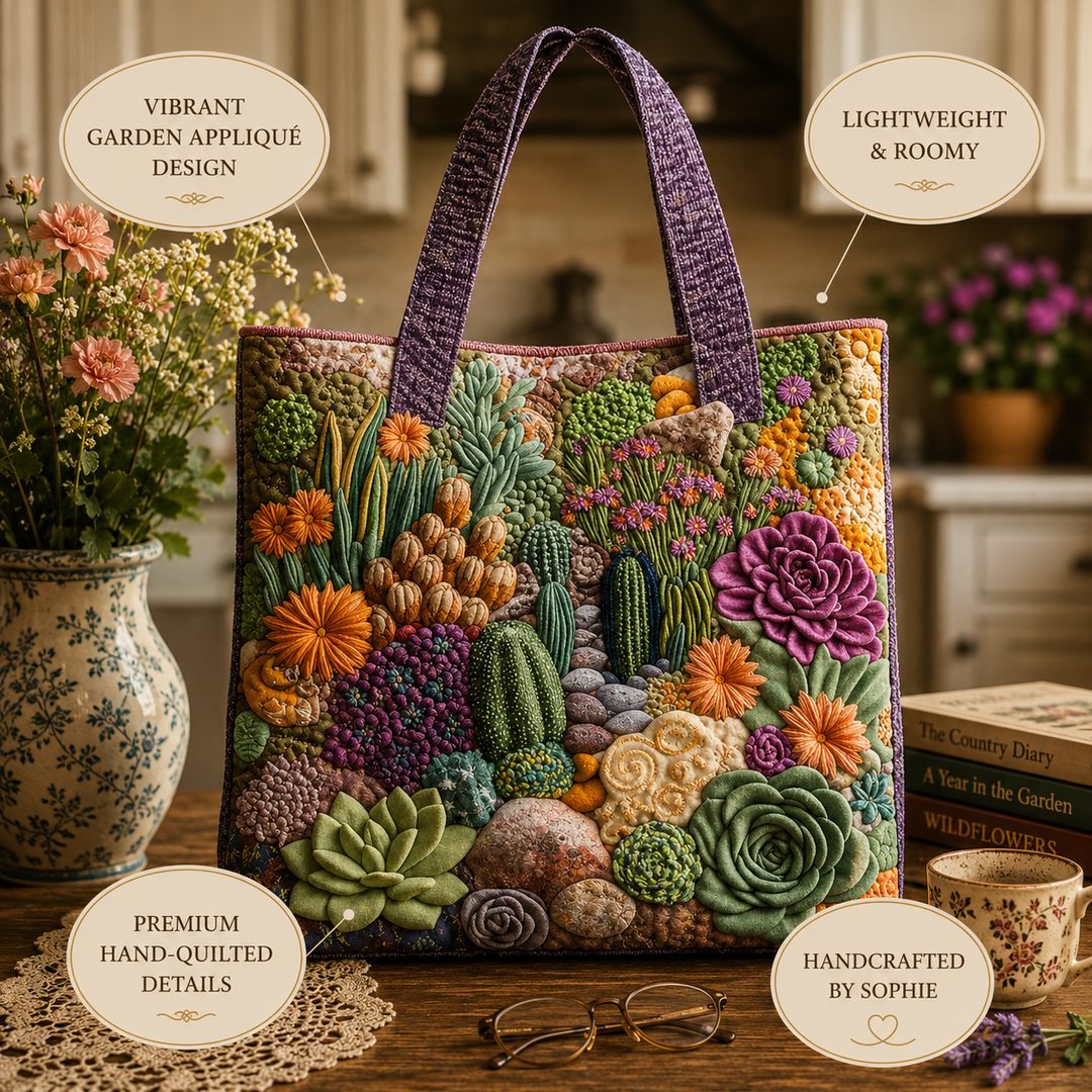Sylvia | Artisanal Tote Bag - Succulent Garden