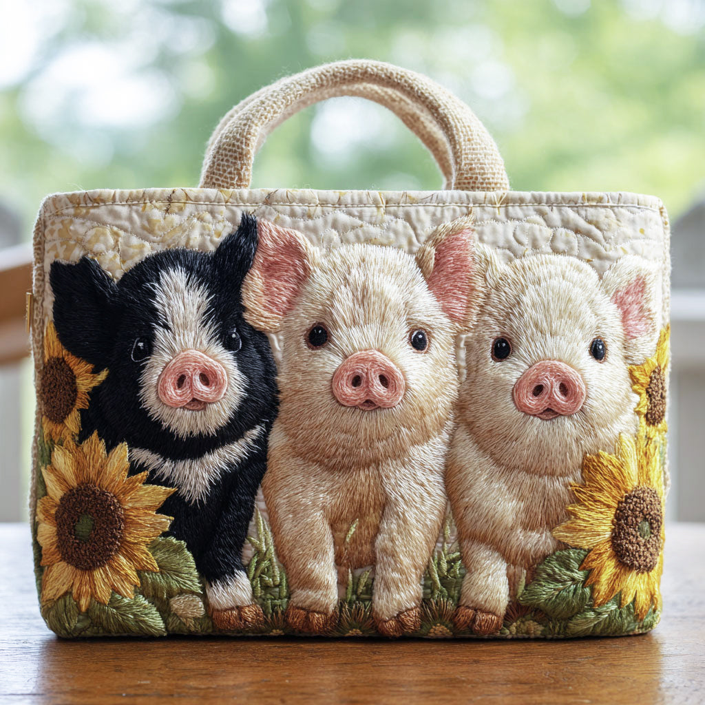 Violet | Sunflower Pig Charm Tote