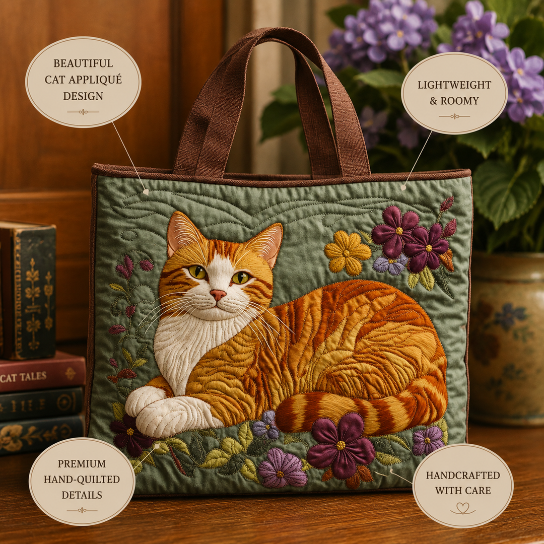 Isadora | Artisanal Bag - Orange Cat Tote