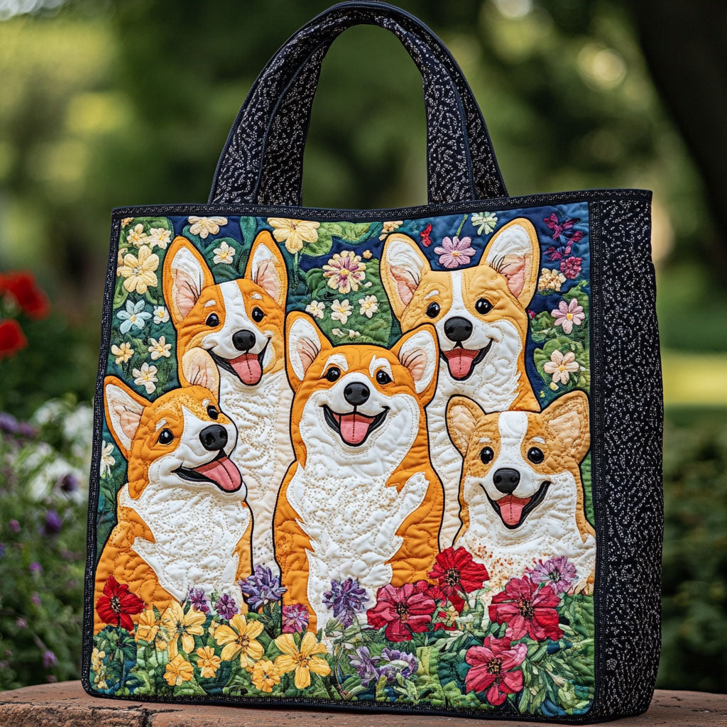 Agnes | Blooming Corgi Tote