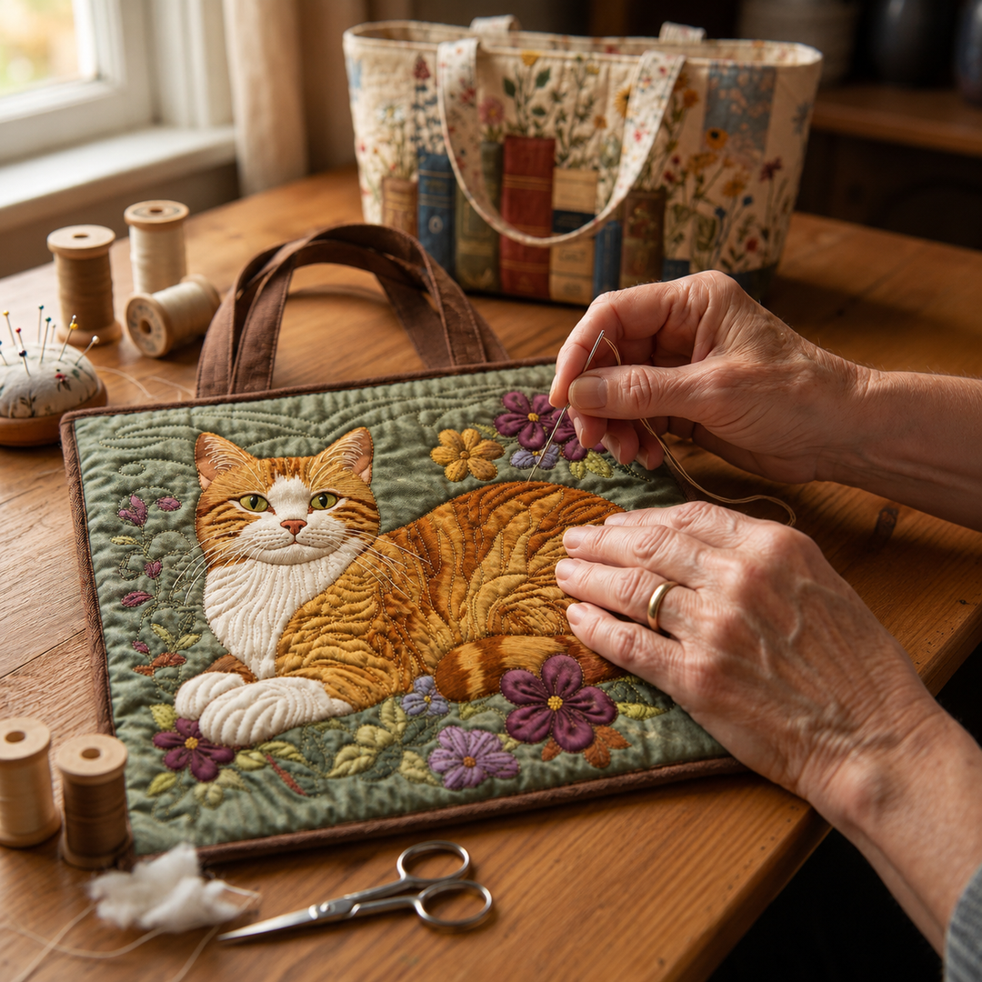 Isadora | Artisanal Bag - Orange Cat Tote