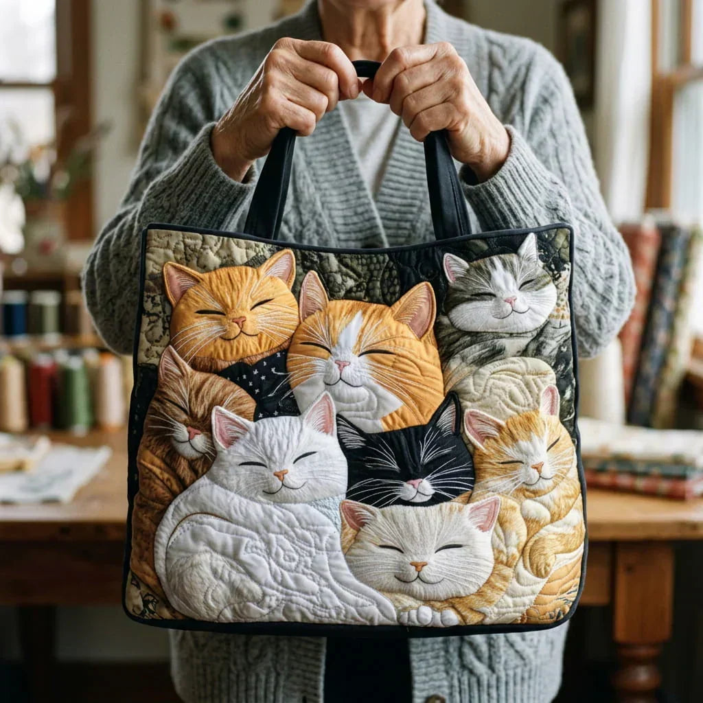 Josephine | Artisanal Sleeping Kittens Tote