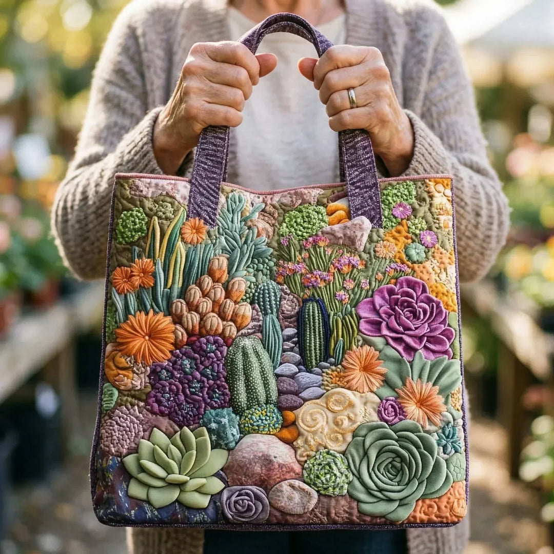 Sylvia | Artisanal Tote Bag - Succulent Garden