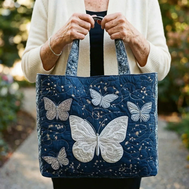 Seraphina | Artisanal Bag - Silver Butterfly Tote