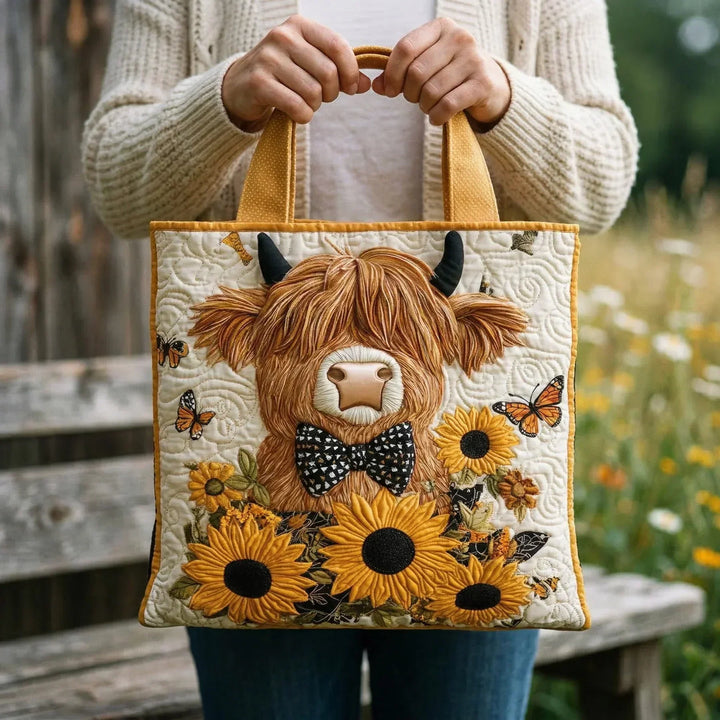 Theodora | Highland Cow with Sunflowers Tote